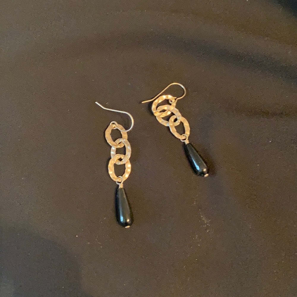 Sterling silver Silpada black onyx earrings